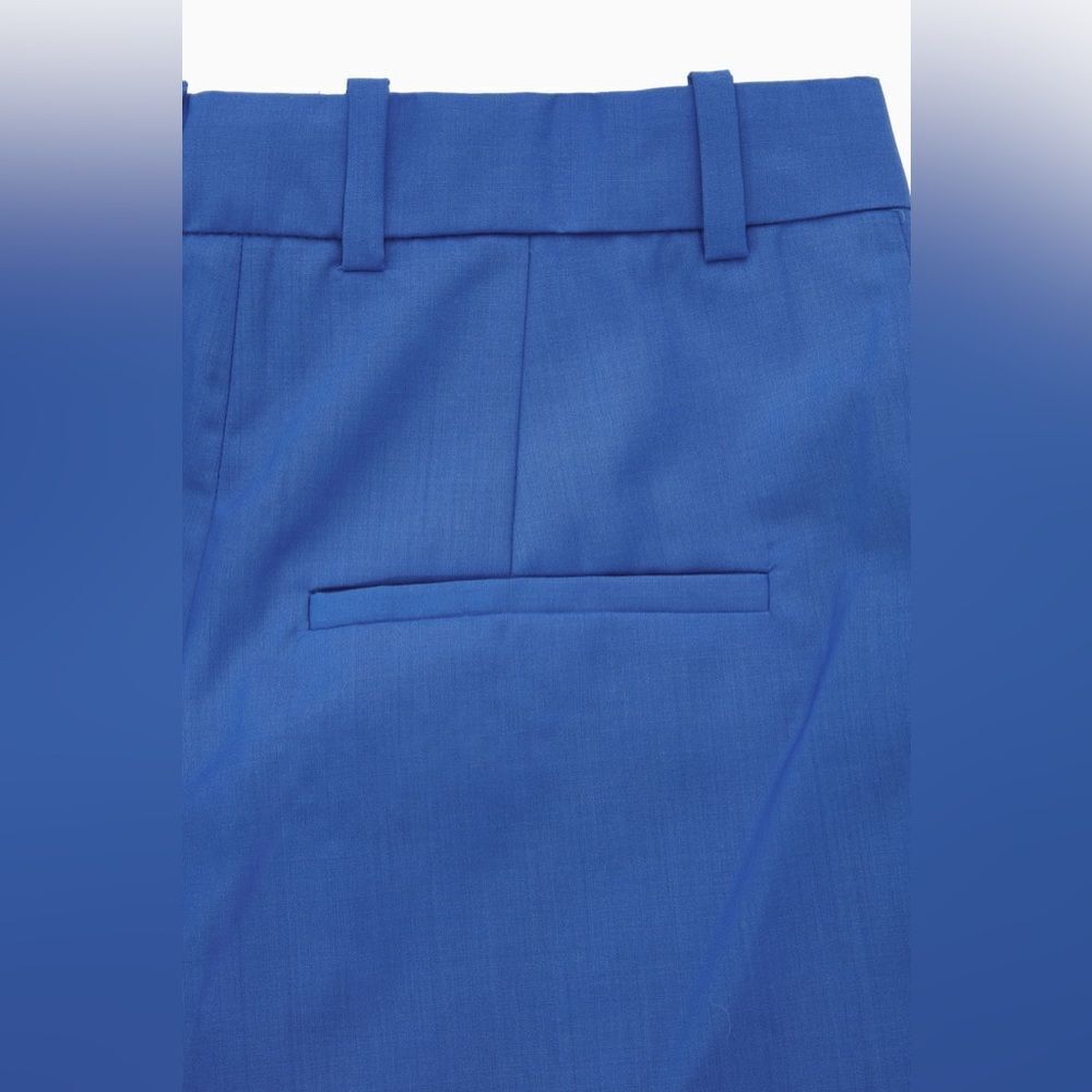 NWT COS Wide-Leg Pleated Wool Trousers in bright blue - Picture 7 of 11